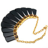 Trina Turk Eye-catching Black Resin Charm Gold-toned Necklace