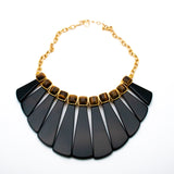 Trina Turk Eye-catching Black Resin Charm Gold-toned Necklace