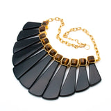 Trina Turk Eye-catching Black Resin Charm Gold-toned Necklace