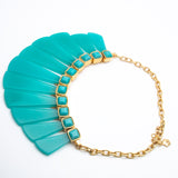Trina Turk Statement Baby Blue Resin Charm Gold-toned Necklace