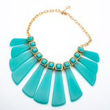 Trina Turk Statement Baby Blue Resin Charm Gold-toned Necklace
