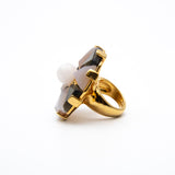 Trina Turk Vintage Colorful Stones Gold-toned Ring