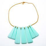Trina Turk Artistic Mint Green Resin Charm Gold-toned Necklace