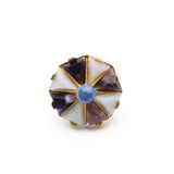 Trina Turk Classic Colorful Stones Gold-toned Ring