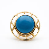 Trina Turk Beautiful Blue Stones Gold-toned Ring