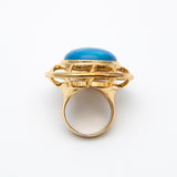 Trina Turk Beautiful Blue Stones Gold-toned Ring