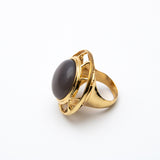 Trina Turk Charming Brown Gemstone Gold-toned Ring