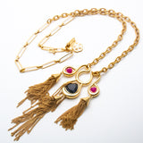 Trina Turk Statement Colorful Stones Pendant Gold-toned Necklace