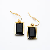 Trina Turk Classic Black Gemstones Gold-toned Earrings