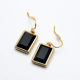 Trina Turk Classic Black Gemstones Gold-toned Earrings