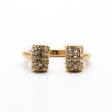 Trina Turk Artistic Clear Crystals Gold-toned Ring