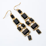 Trina Turk Artistic Black Gemstones Gold-toned Earrings