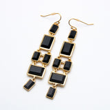 Trina Turk Artistic Black Gemstones Gold-toned Earrings