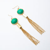 Trina Turk Beautiful Green Stones Gold-toned Earrings