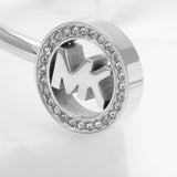 Michael Kors Classic Clear Crystals Silver-toned Bracelet