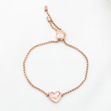Michael Kors Rose Gold Mother Of Pearl Heart Adjustable Bracelet