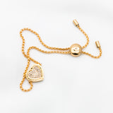 Michael Kors Chic Clear Crystals Gold-toned Adjustable Bracelet