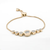 Michael Kors Adorable Clear Gemstones Gold-toned Adjustable Bracelet