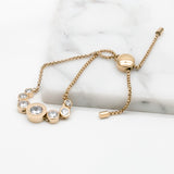 Michael Kors Adorable Clear Gemstones Gold-toned Adjustable Bracelet