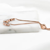 Michael Kors Adorable Clear Gemstones Rose Gold Adjustable Bracelet