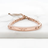 Michael Kors Eye-catching Clear Rose Gold Adjustable Bracelet