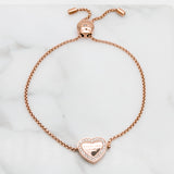 Michael Kors Clear Crystals Rose Gold Heart Bracelet