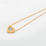 Michael Kors Gold-toned Mother Of Pearl Heart Necklace