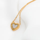 Michael Kors Gold-toned Mother Of Pearl Heart Necklace