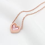 Michael Kors Rose Gold Mother Of Pearl Heart Necklace