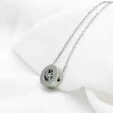 Michael Kors Clear Gemstone Pendant Silver-toned Necklace