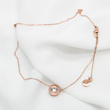 Michael Kors Clear Gemstone Pendant Rose Gold Necklace