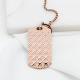 Michael Kors Rose Gold-tone Logo Dog Tag Pendant Necklace