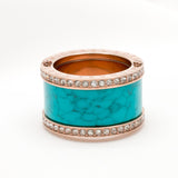 Michael Kors Charming Blue Enamel Rose Gold Ring