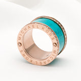 Michael Kors Charming Blue Enamel Rose Gold Ring