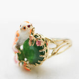 Les Néréides owl and stone ring size 6.5