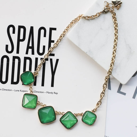 Bright Green Squares necklace