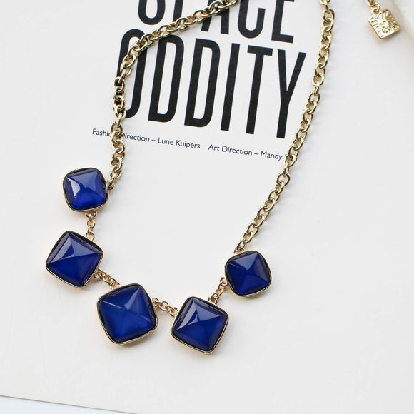 Bright Blue Squares necklace