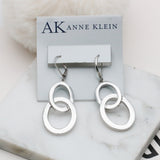 AK silver tone hoops earrings
