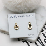 AK gold tone modern earrings