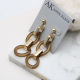 AK exotic style gold tone earrings