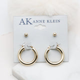 AK gold tone hoop earrings