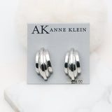 AK simple silver tone shining earrings