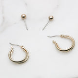 AK gold tone hoop earrings