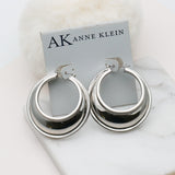 AK silver tone moon earrings