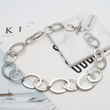 AK silver tone hoops necklace