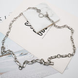 AK silver tone classic simple long necklace