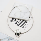 AK silver tone pendant necklace