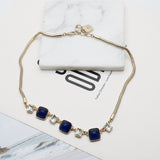AK classic blue stones and crystals necklace