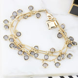 AK simple classic smoked grey crystals bracelet