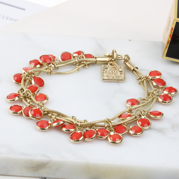 AK simple classic red stones bracelet